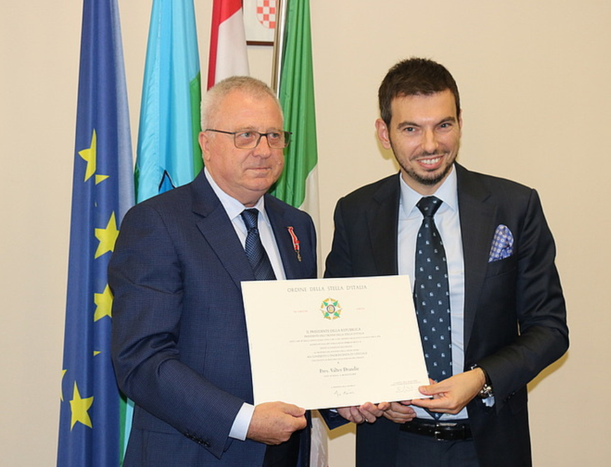 Predsjednik Skupštine Istarske županije Valter Drandić odlikovan Redom Zvijezde Talijanske republike