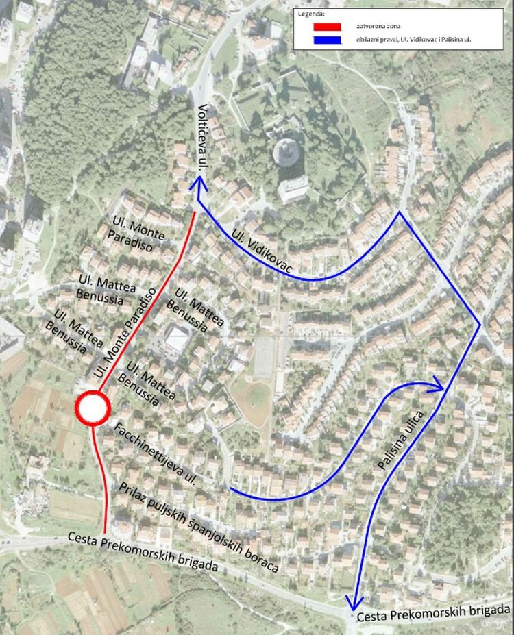 Asfaltiranje kolnika u Ulici Monte Paradiso u Puli započinje u srijedu ujutro