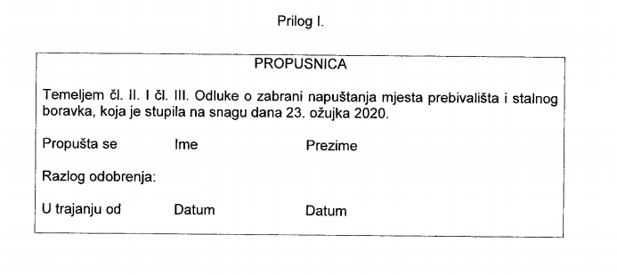 Izdavanje Propusnica zbog pružanja skrbi djeci ili starijim osobama - SAZNAJTE KAKO DOĆI DO NJE