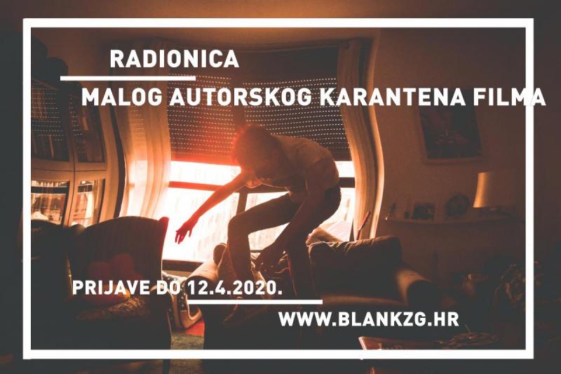  PRIJAVE DO 12. TRAVNJA Dario Juričan pokreće besplatnu on line radionicu autorskog karantena filma