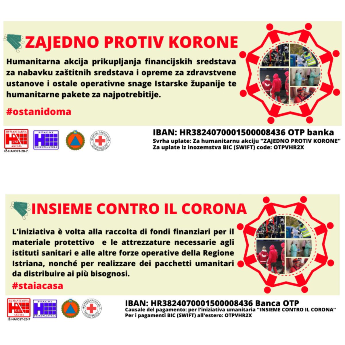 Pokreće se velika humanitarna akcija u Istri 'Zajedno protiv korone' 