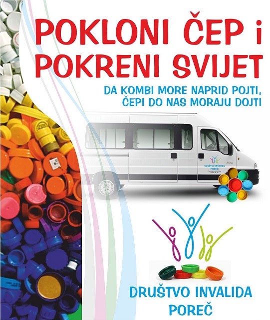 OBUSTAVLJENO PRIKUPLJANJE ČEPOVA U POREČU Društvo invalida Poreč neće nastaviti s akcijom zbog epidemiološke situacije 