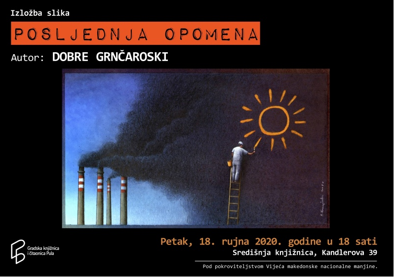 U Puli se za vikend otvara izložba 'Posljednja opomena' autora Dobre Grnčaroskog