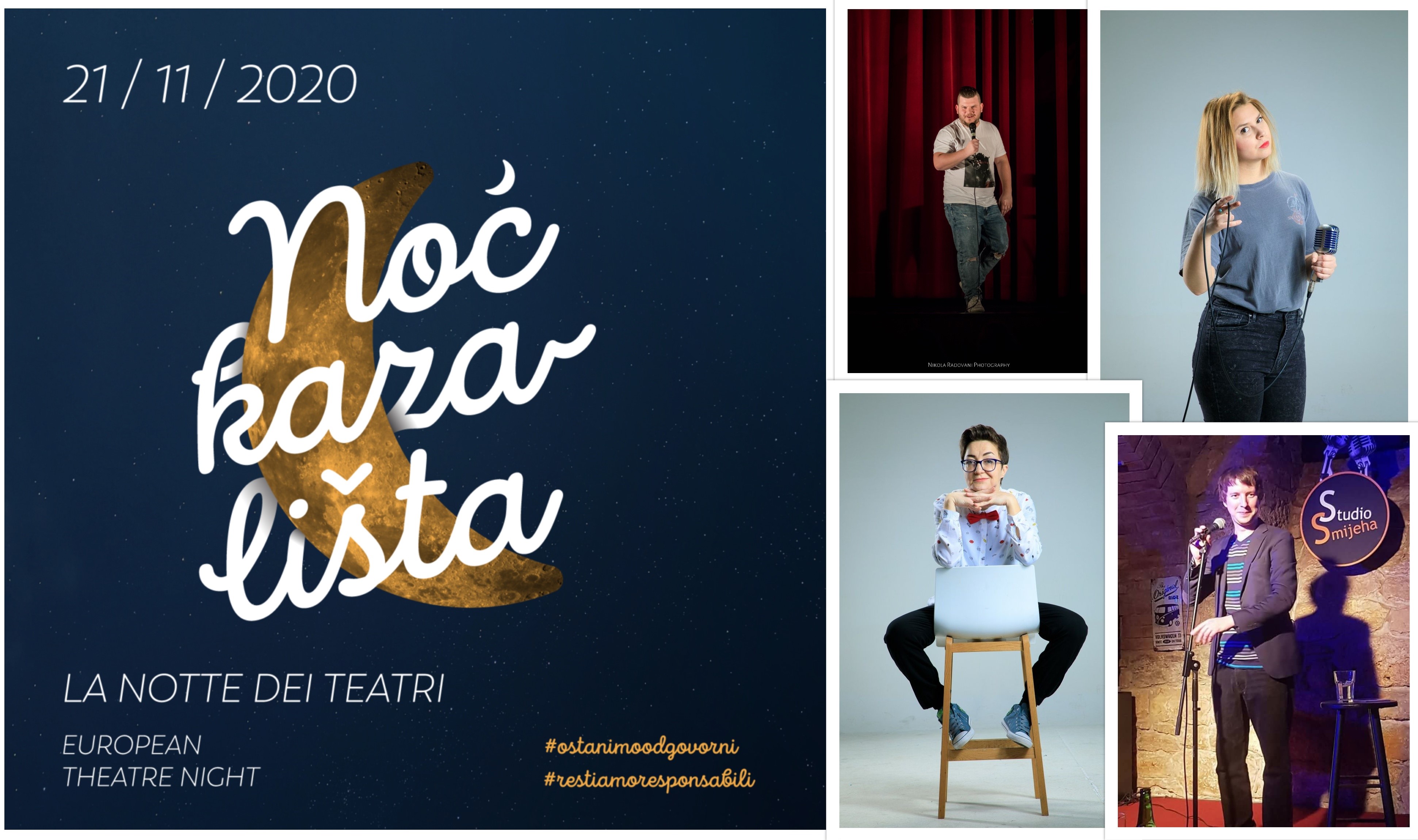 VEČER PREPUNA SMIJEHA Noć kazališta u Rovinju uz 'Stand Up & Improv show by Studio Smijeha'