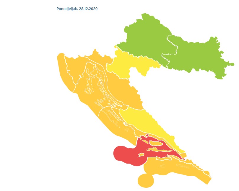 U ponedjeljak Istra i Kvarner pod narančastim meteoalarmom POMORCI, POTRAŽITE SIGURNU LUKU