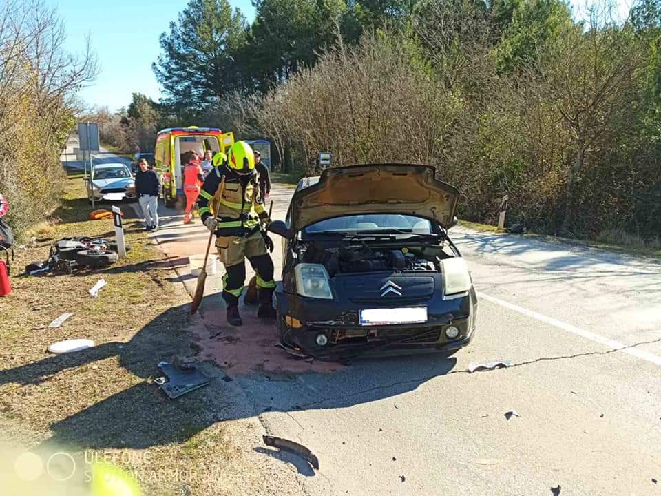 U nesreći na cesti Rovinj-Bale ozlijeđen motociklist - cesta je otvorena za sav promet! 