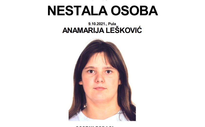 USPJEŠNA POTRAGA Nestala 17-godišnjakinja pronađena kod člana obitelji