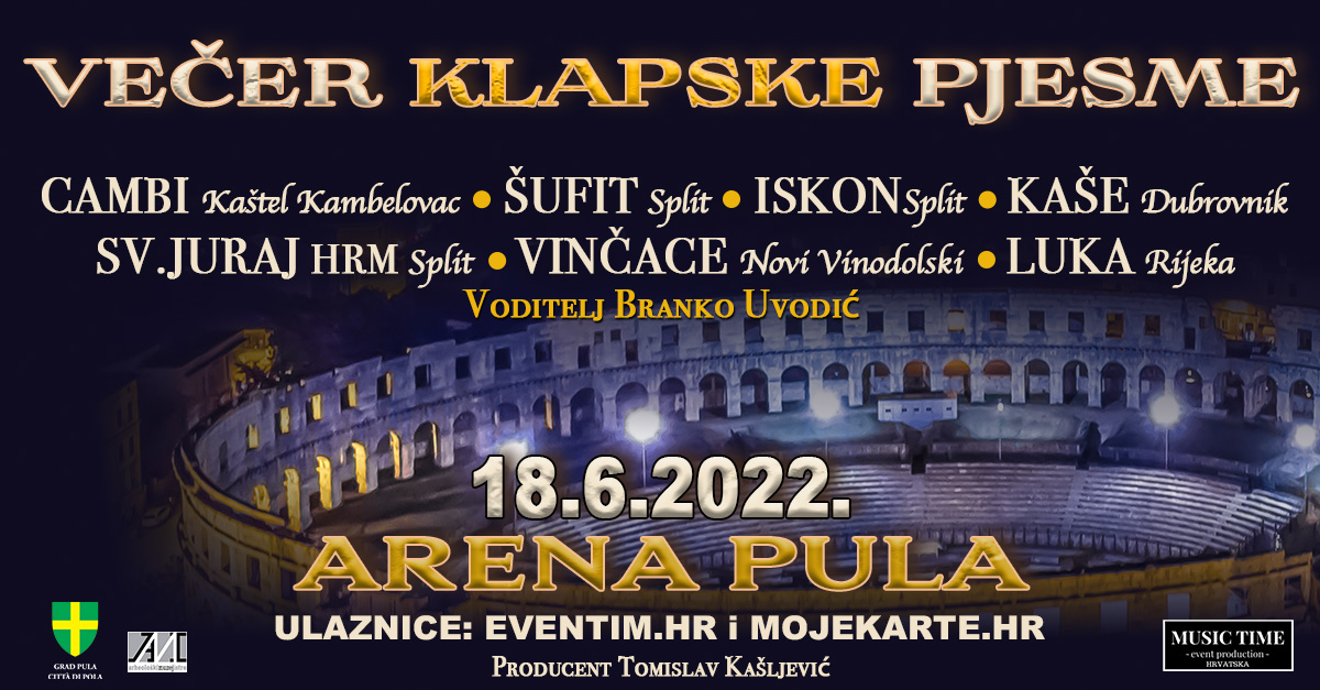 PULA Klape uskoro otvaraju sezonu koncerata u Areni