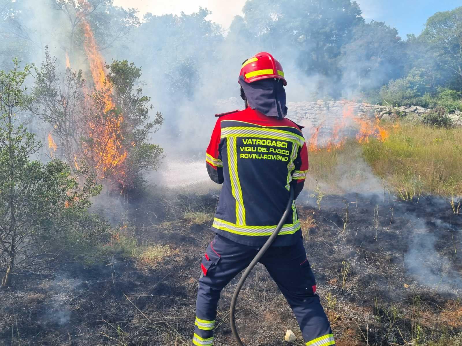Požar otvorenog prostora kod Bala INTERVENIRALI JVP ROVINJ I DVD BALE