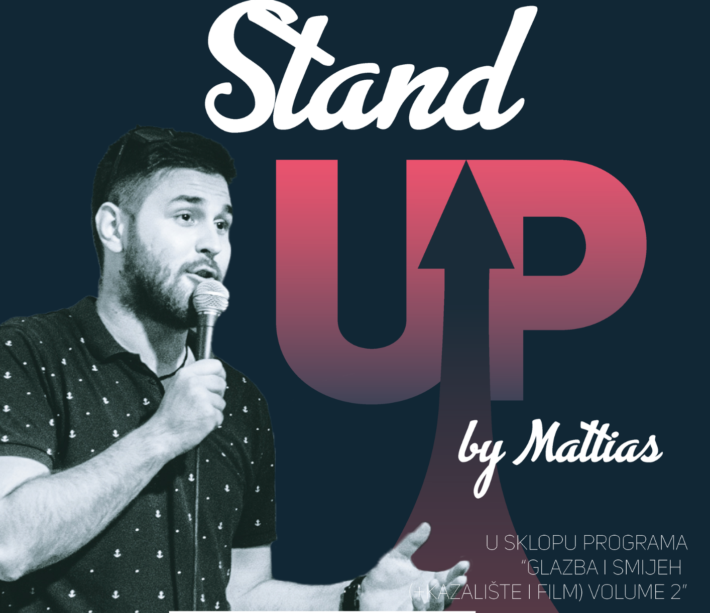 BESPLATNA TERAPIJA SMIJEHOM Stand up mladog komičara Mattiasa Stojanovića ovog petka u Medulinu