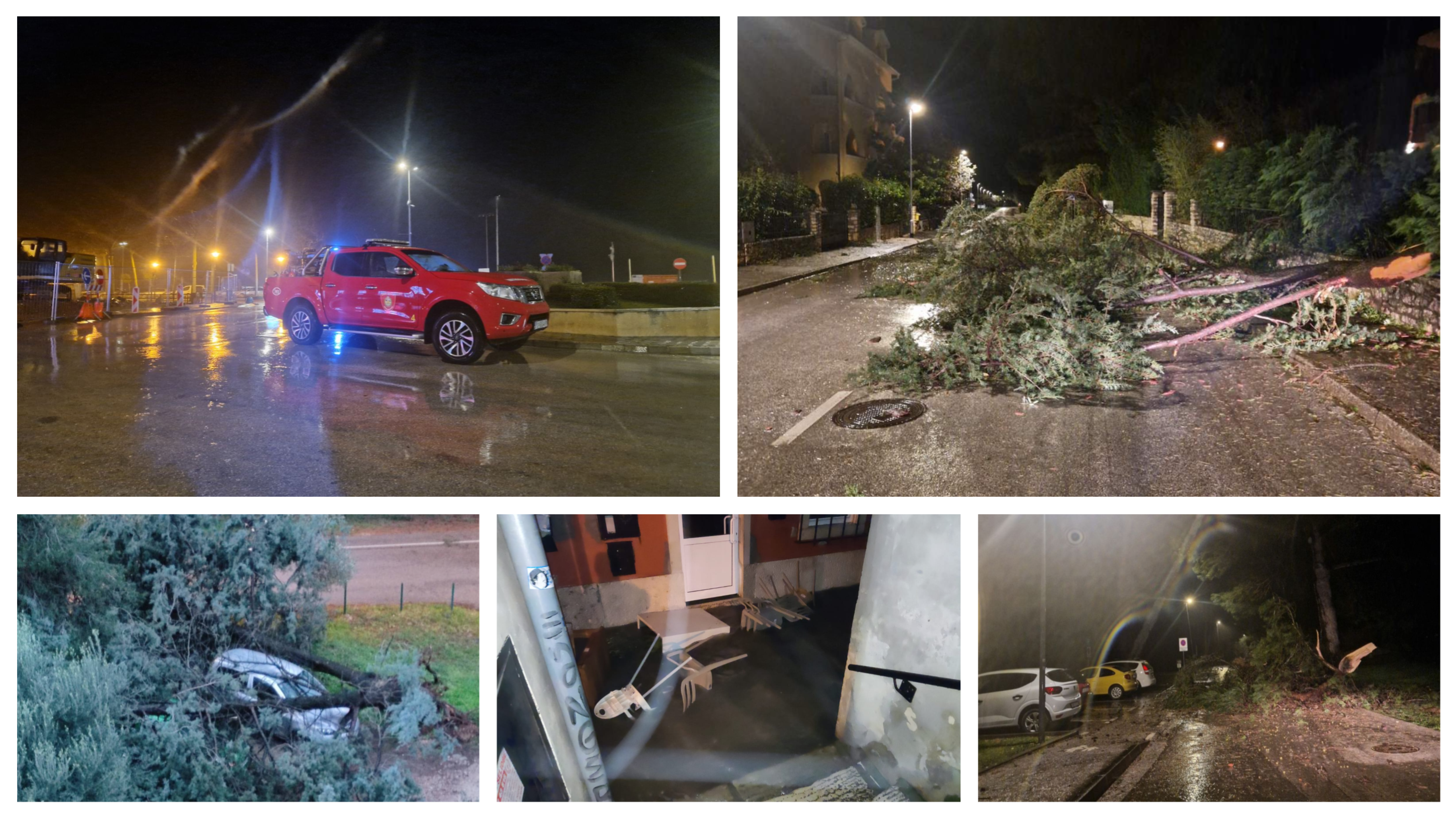 JAKO NEVRIJEME ZAHVATILO ROVINJ Stabla pala na automobile, voda ušla u stanove i poslovne prostore SVE SLUŽBE SU NA TERENU