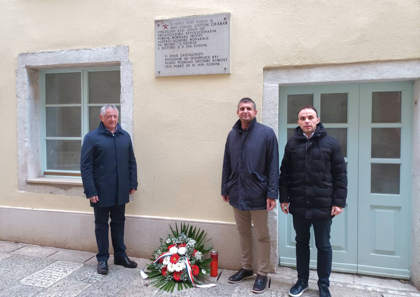 U Poreču obilježena godišnjica smrti Antona Grabara, jednog od vođa pobune mornara u Boki kotorskoj