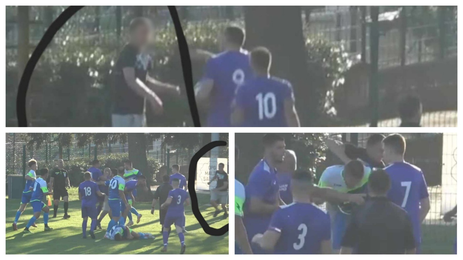 (FOTO/VIDEO) Na utakmici Vodnjana i Dajle došlo do tučnjave, navijač uletio u teren i šakom u glavu udario gostujućeg igrača